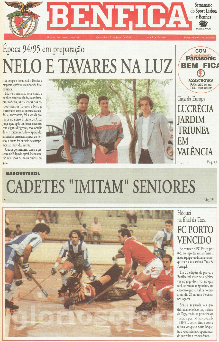 jornal o benfica 2696 1994-06-15